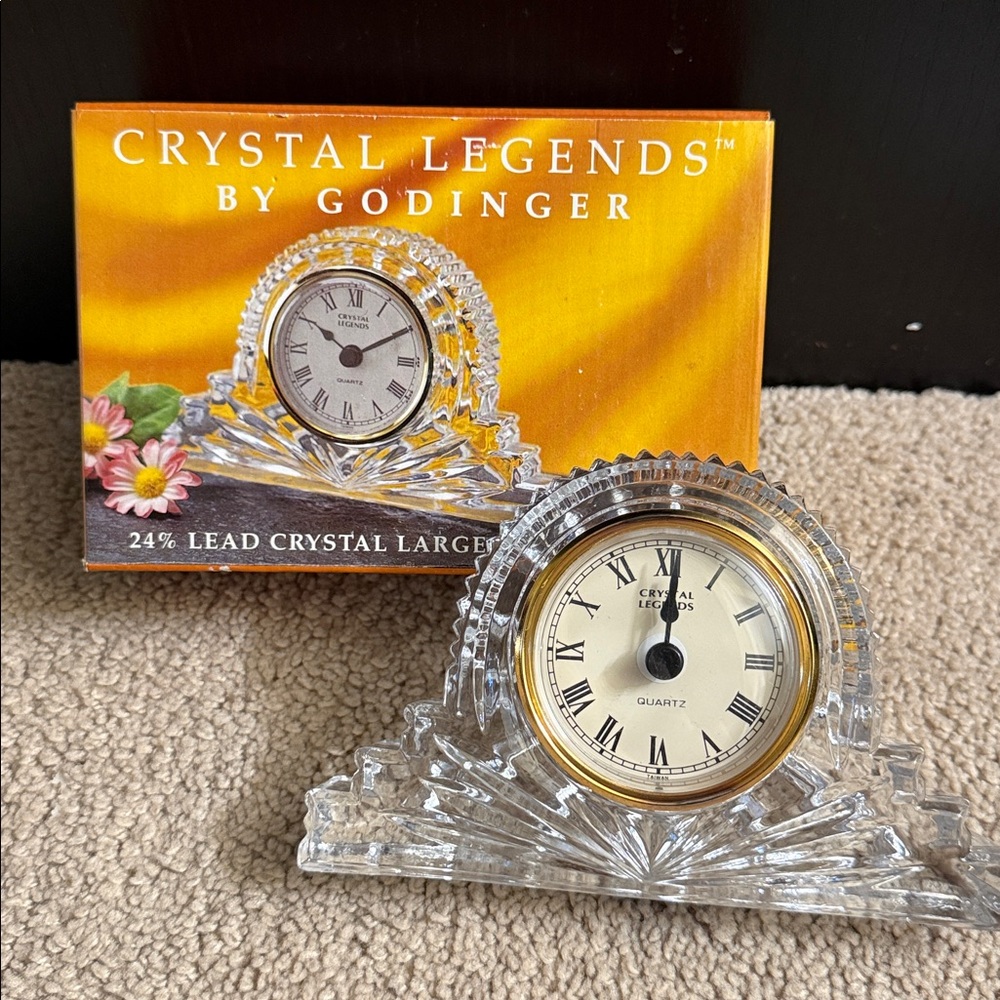 Crystal Legends by Godinger 24%‎ Lead Crystal Large Mantle Clock